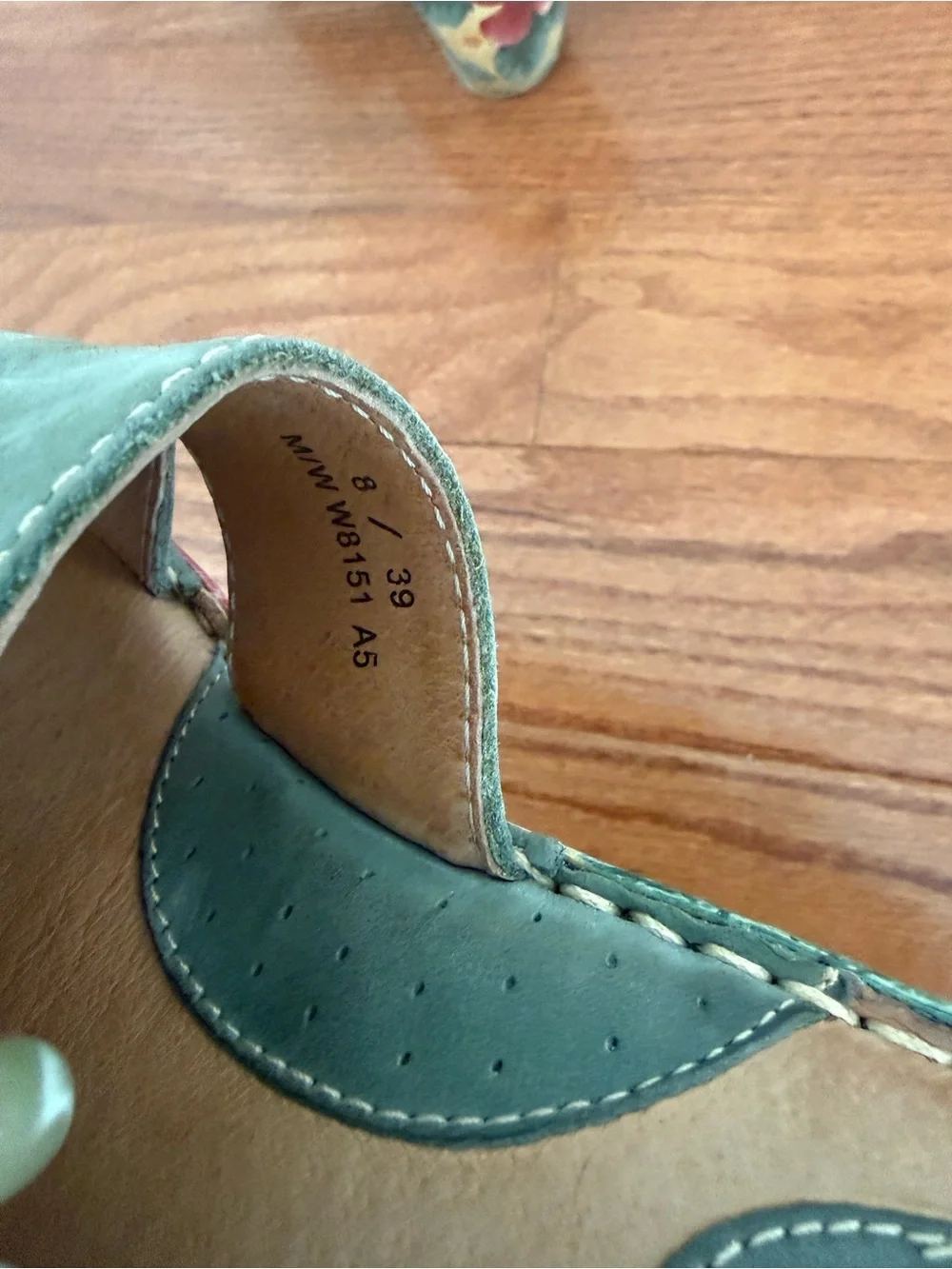 Born Sage Green Leather Slide Sandals